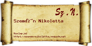 Szemán Nikoletta névjegykártya