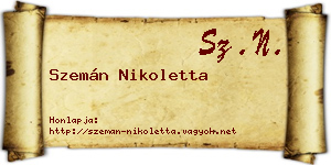 Szemán Nikoletta névjegykártya