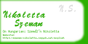 nikoletta szeman business card